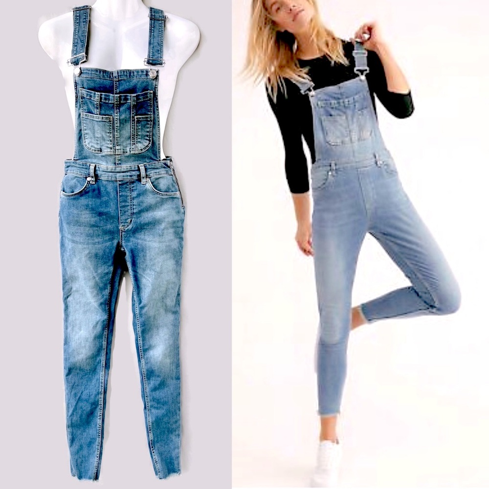 Free People We The Free Lexden Light Blue Wash Overalls, W 25 R